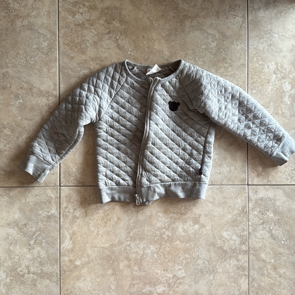 Huxbaby Grey Quilted Jacket, Unisex, Size 4
